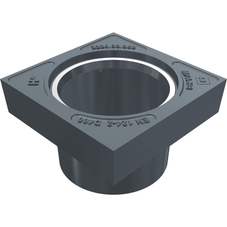 Duco 315 x 270 mm karm uden pakning, firkantet, fast, GG SORT