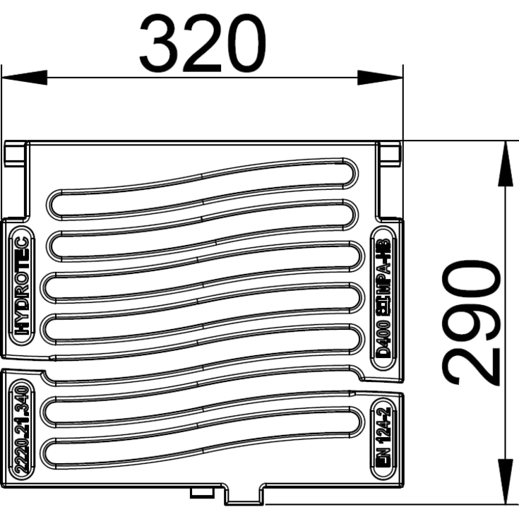 Duco løs rendestensrist med skrå lameller, 40 t, SG SORT