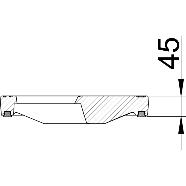 Duco løs rendestensrist med skrå lameller, 40 t, SG SORT