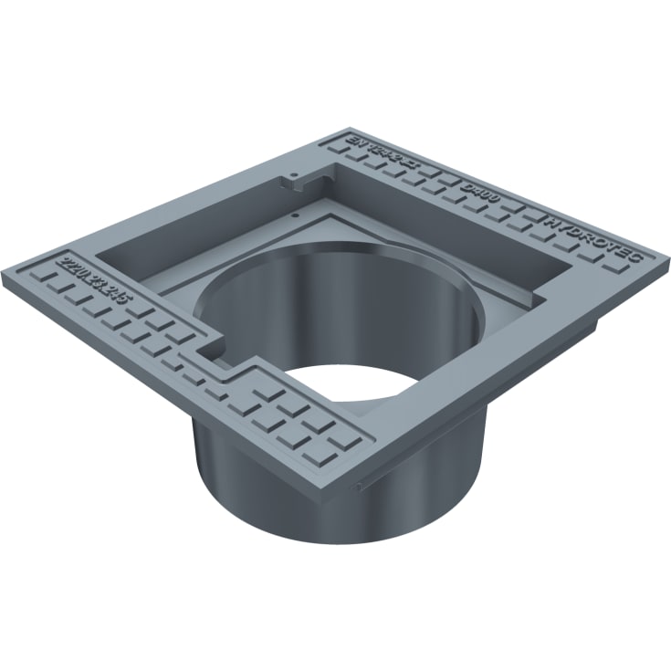 Duco 280 x 200 mm rendestenskarm, flydende, 4-flanget, SG SORT