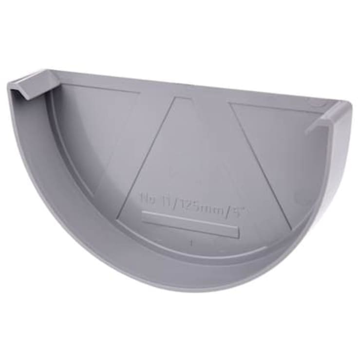 Plastmo endebund i grå til tagrende nr. 10