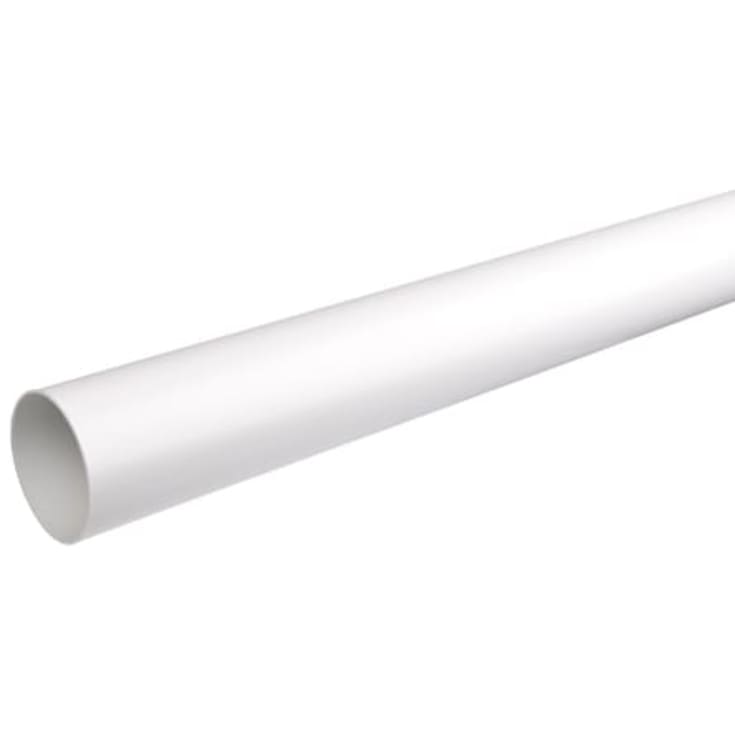 Plastmo nedløbsrør Ø75 mm i hvid - 6 meter