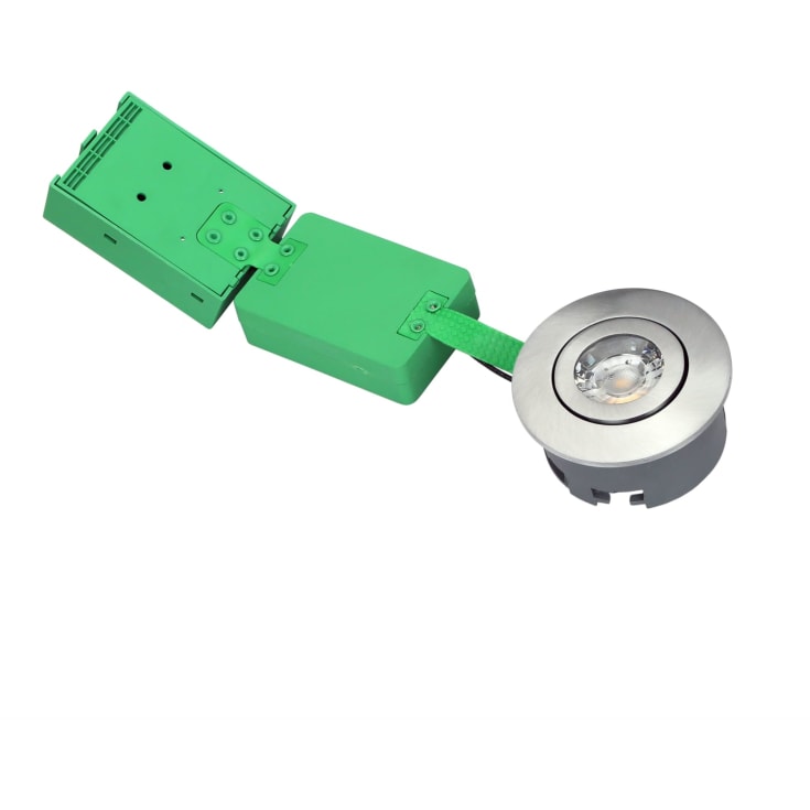 NVC Arden 40 indbygningsspot, 6W, børstet aluminium, dim to warm