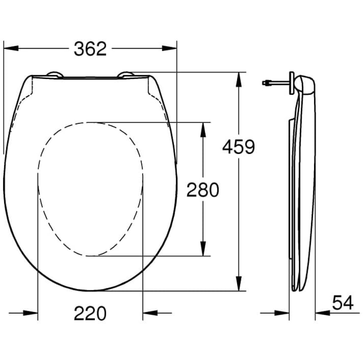 Grohe Bau toalettsits, snabbfäste, vit