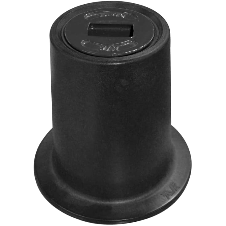 AVK dæksel, 195 x 190 mm, fast, komplet med prop, komposit/støbejern, sort