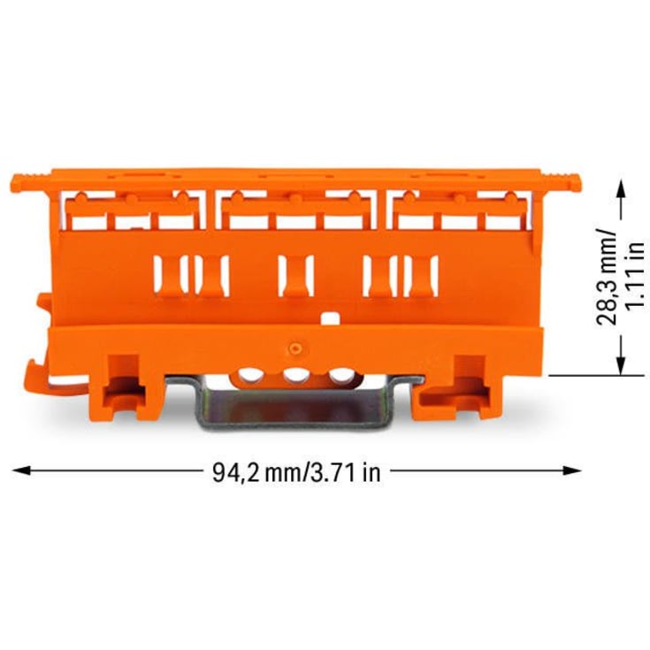Holder til samlemuffe i serie 221, 0,5-6 mm², orange