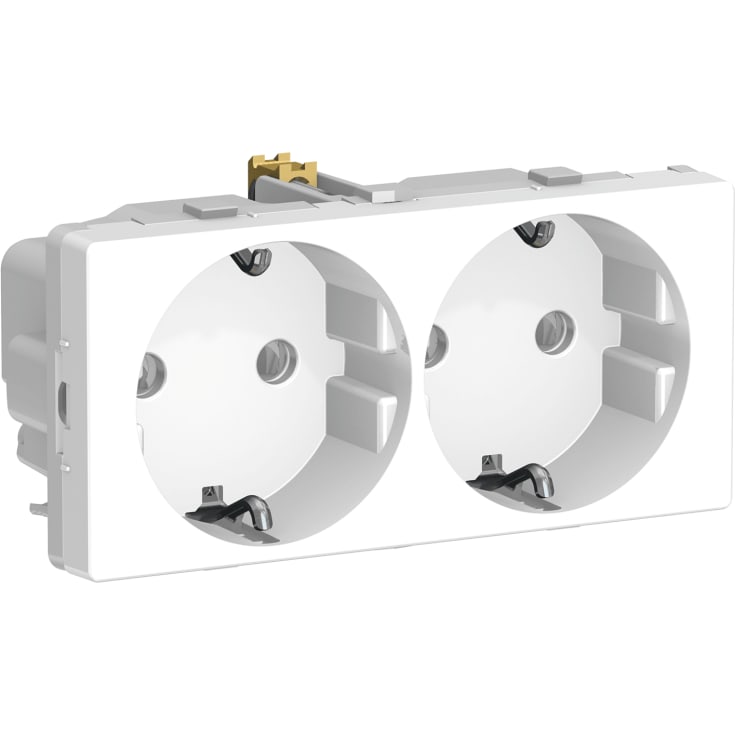 LK Fuga stikkontakt med jord, 2 modul, hvid