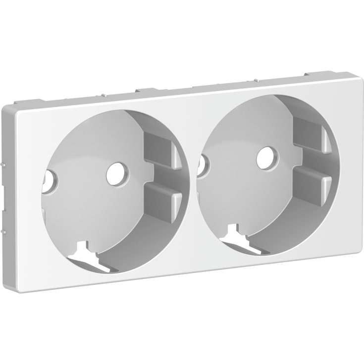 LK Fuga stikkontakt med jord, 2 modul, lysegrå