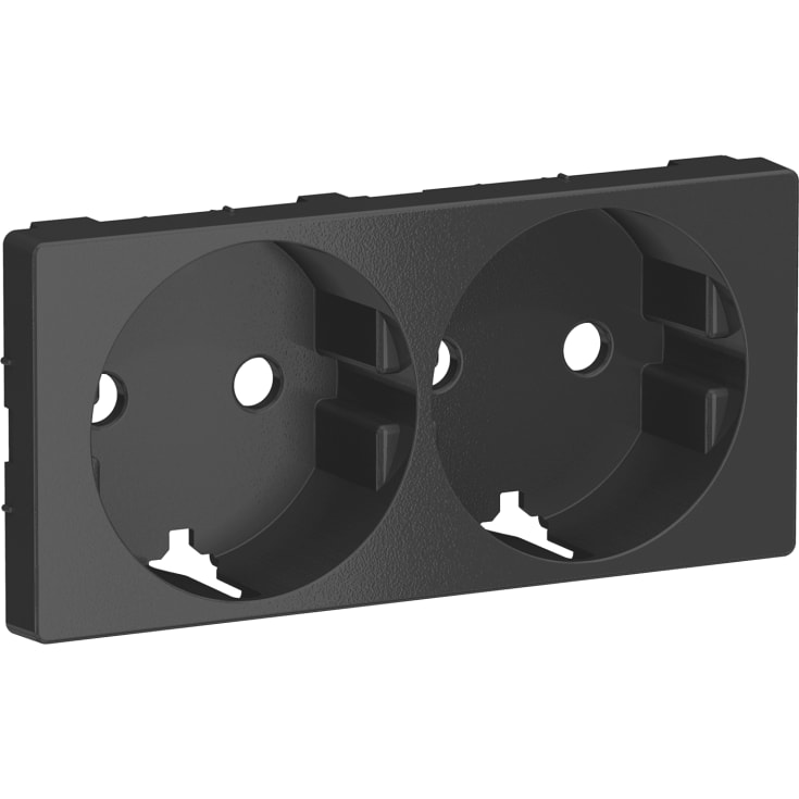 LK Fuga stikkontakt med jord, 2 modul, koksgrå