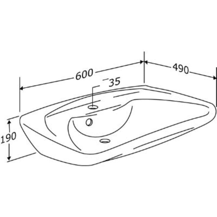 Pressalit Care Matrix Curve tvättställ, 60x49 cm, vit
