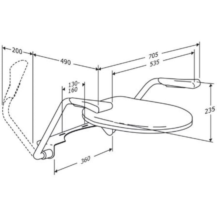 Pressalit Care Value armstøtte, hvid