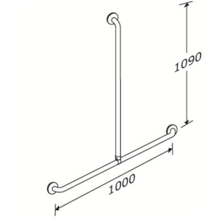 Pressalit Care Plus T støttegreb, 100x109 cm, hvid