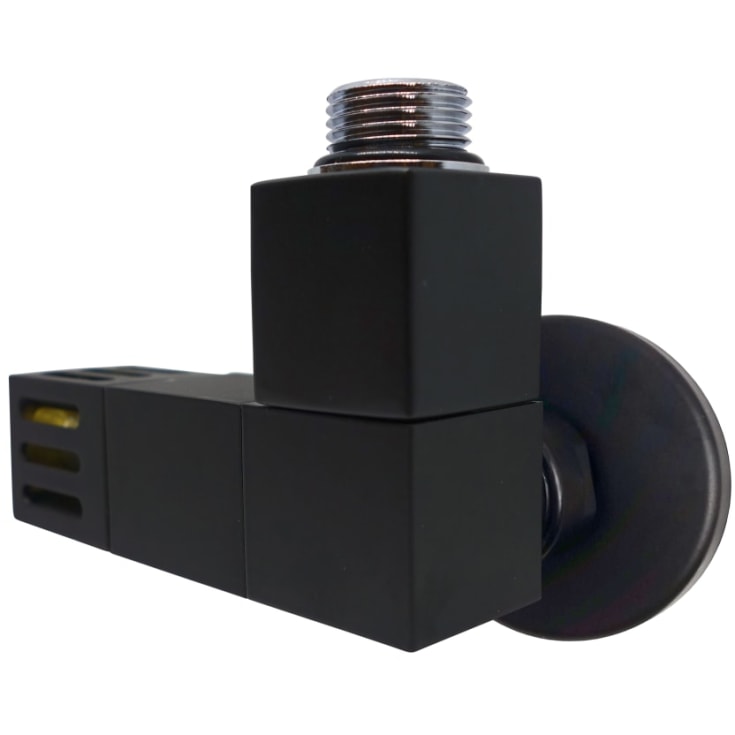 Kriss 4-K2 Rum ventilsæt vinkelløbende m/Rumtermostat, Matsort