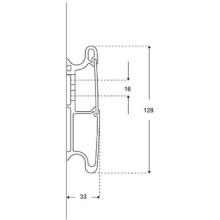 Pressalit Care Plus vægskinne, 150 cm, grå
