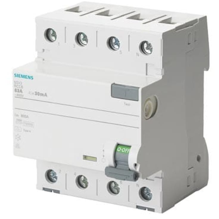Jordfeilbryter PFI 25A, 4P, 300mA, Type A, 5SV3642-6