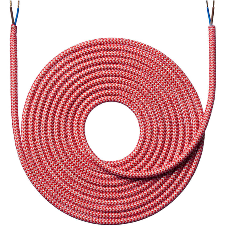 Nielsen Light tygledning, 2x0,75 mm², 4 meter, zigzag röd