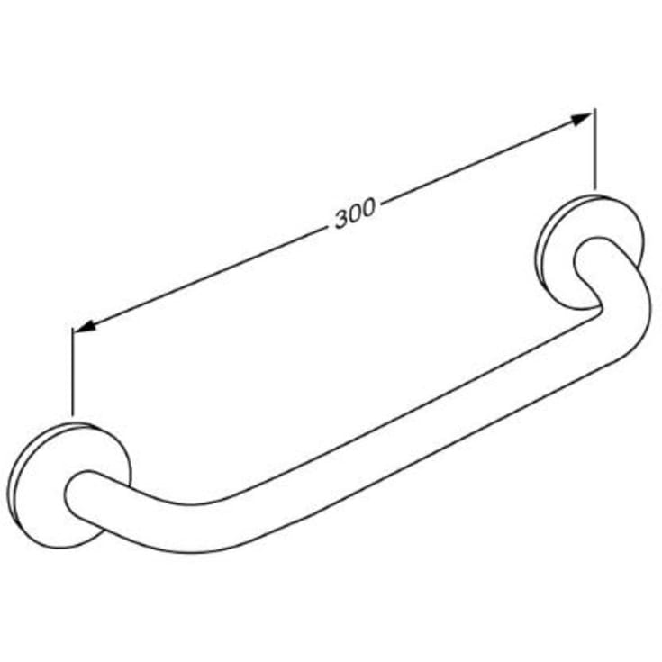Pressalit Care Plus stödhandtag, 30 cm, röd