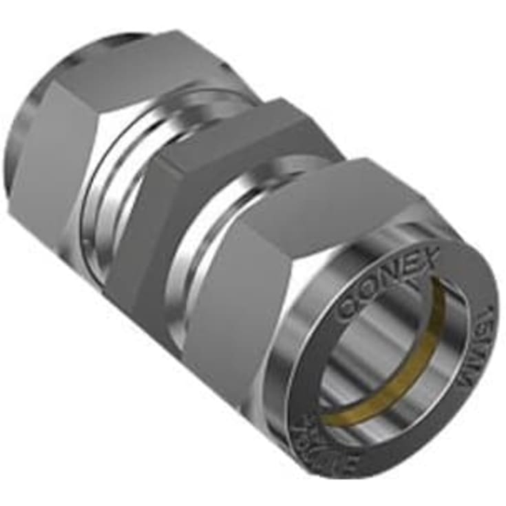 Kompressions-samlemuffe, krom, 15 mm