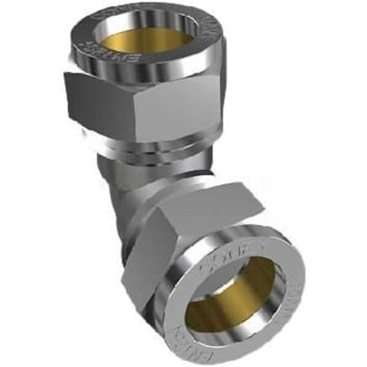 Kompressions-vinkel, krom, 15 mm