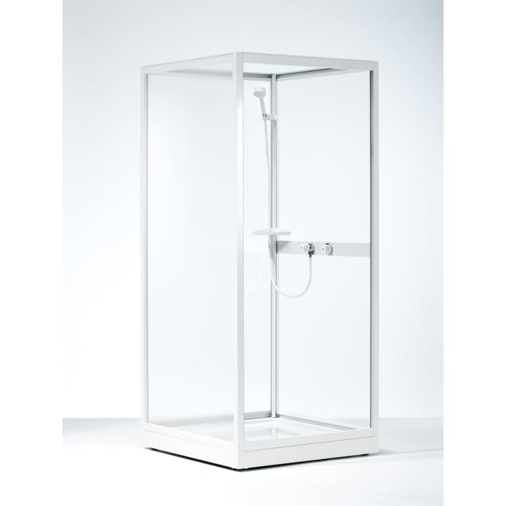 Contura Next NK duschkabin 90x90 cm, vit profil, mönstrat styren glas