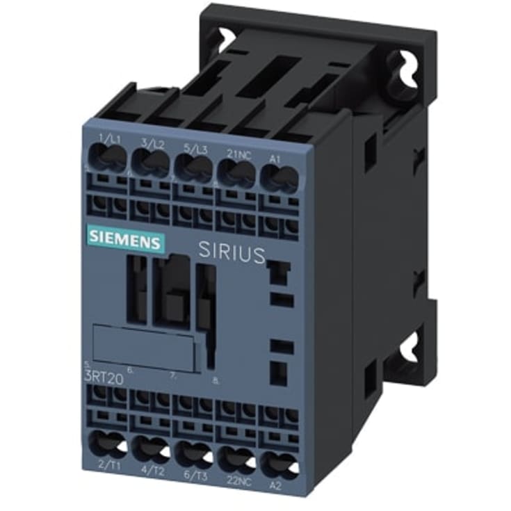 Kontaktor 12A 5,5KW 3P+1NC 24V AC fjederklemme 3RT2017-2AB02