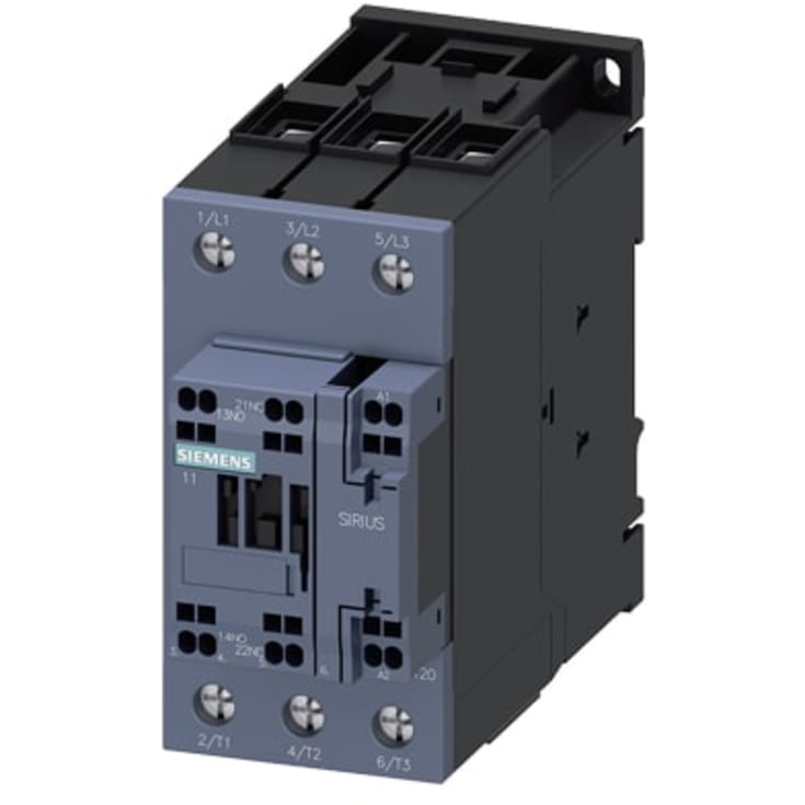 Kontaktor 50A 22KW 3P+1NO+1NC 24V AC fjederklemme 3RT2036-3AB00