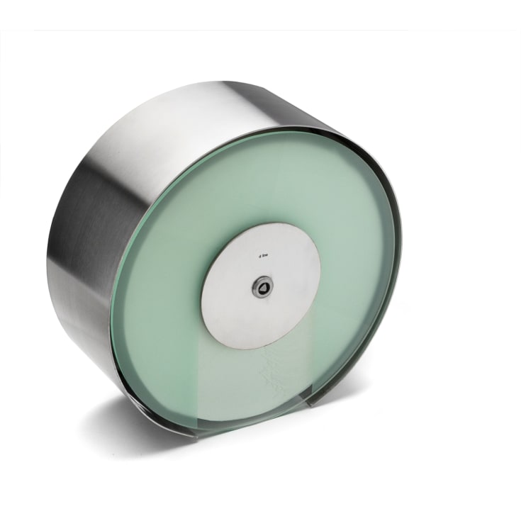 D line toiletrulleholder, akryl/børstet rustfrit stål