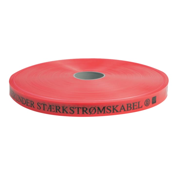 Markeringsbånd, rød, STÆRKSTRØM, 25 x 0,3 mm, 250 m