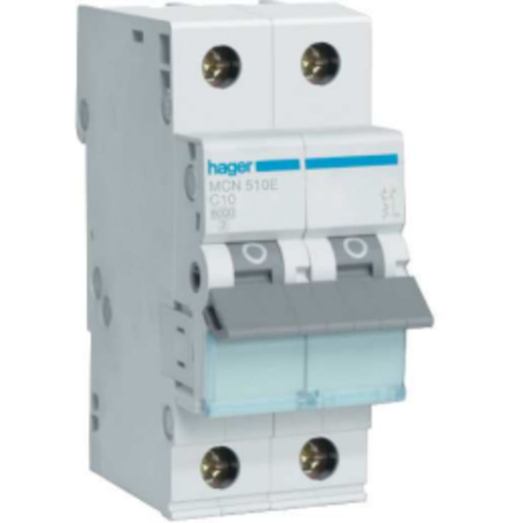 Automatsikring 1P+N C 10A 6kA 2M MCN510E
