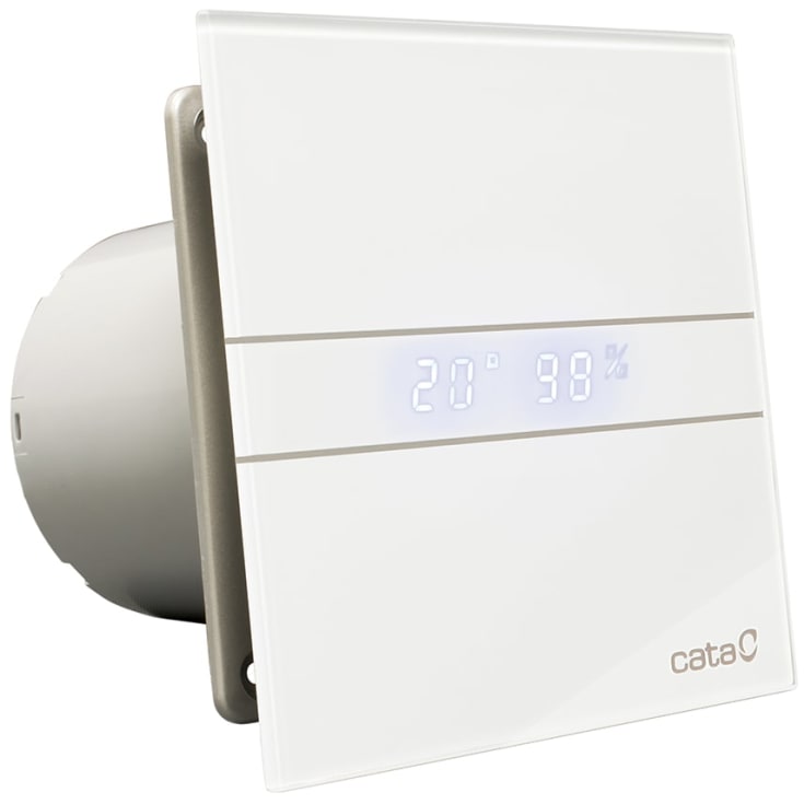 Cata E-100 GTH badventilator, fugtstyring, timer, Ø100 mm, hvid