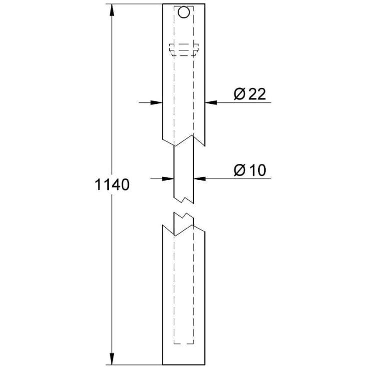 Grohe bruserør 114 cm, krom