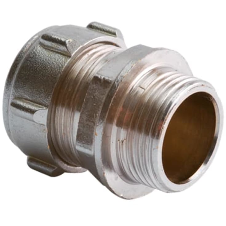 Kompresjons-overgangsnippel, krom, 15 mm x 1/2"