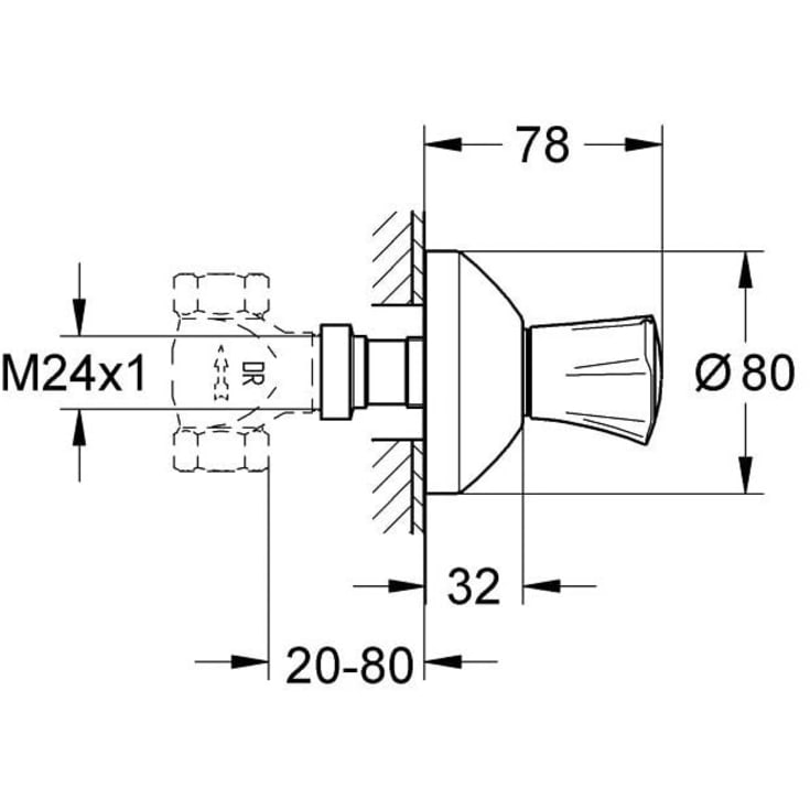 Grohe Costa L ventiloverdel til innbygning, krom