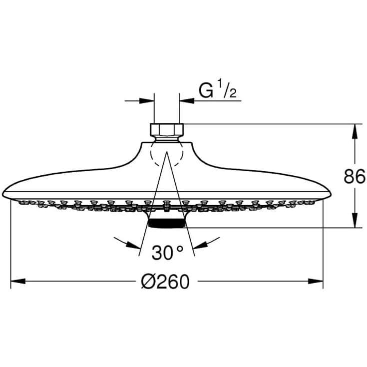 Grohe Euphoria takdusj, Ø26 cm, krom