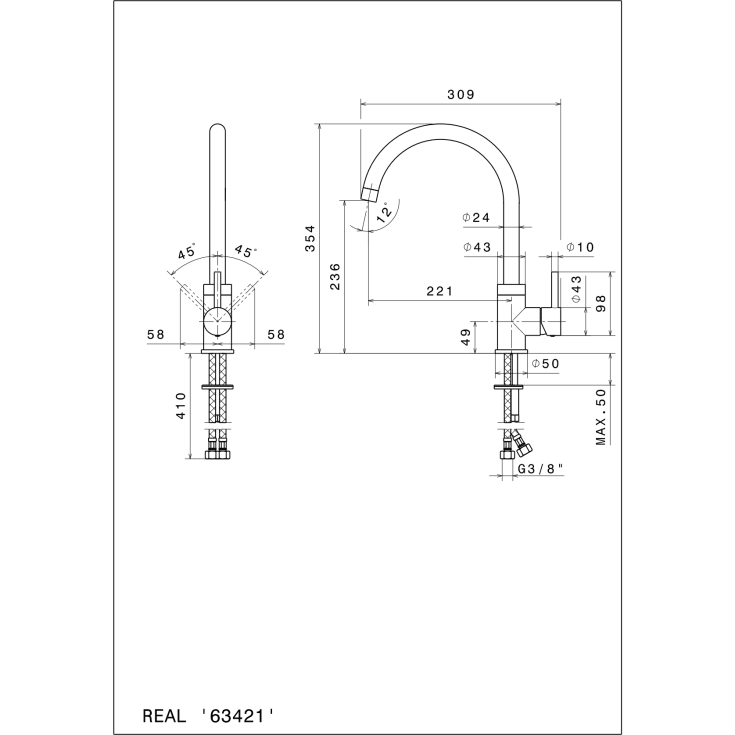 Cassøe Newform X-Trend køkkenarmatur, antracit