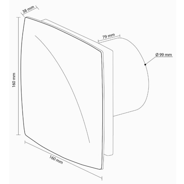 Duka Pro 90T badventilator, timer, Ø100 mm, hvid