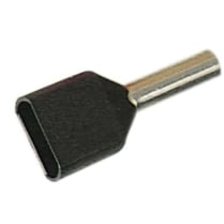 100 stk Grommet Isolert dobbel 2x1,5 mm² svart