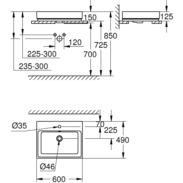 Grohe Cube Ceramic servant, 60x49 cm, hvit