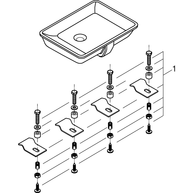 Grohe Cube Ceramic servant, 49,2x37 cm, hvit