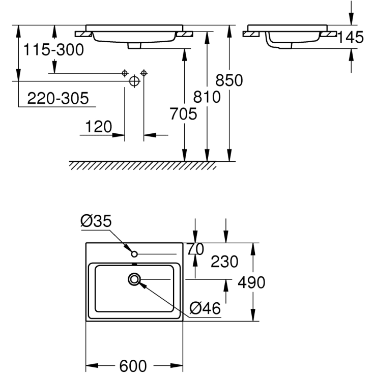 Grohe Cube Ceramic servant, 60x49 cm, hvit