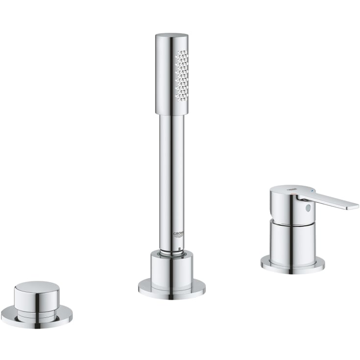 Grohe Lineare badekarbatteri med dusjsett, krom