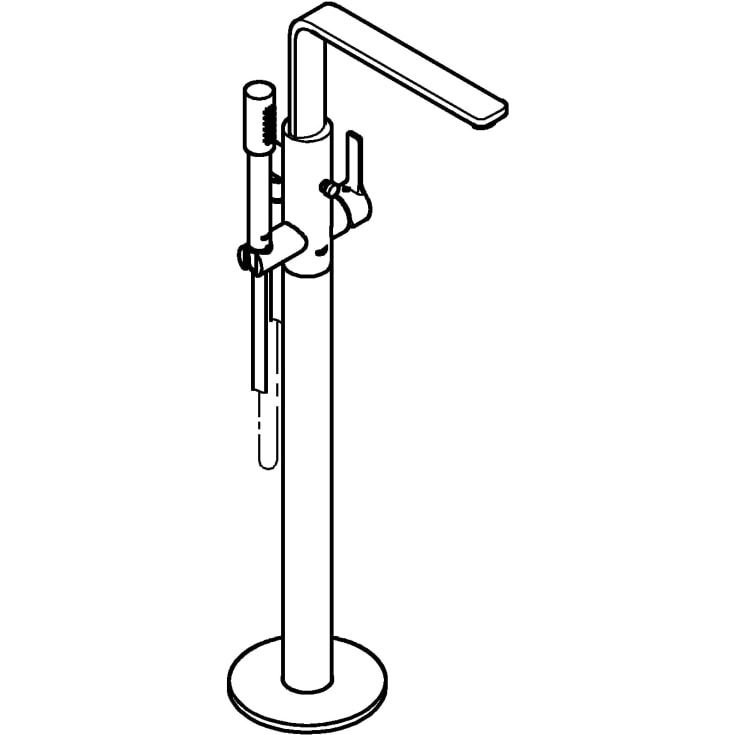 Grohe Lineare badekarbatteri med dusjsett, krom