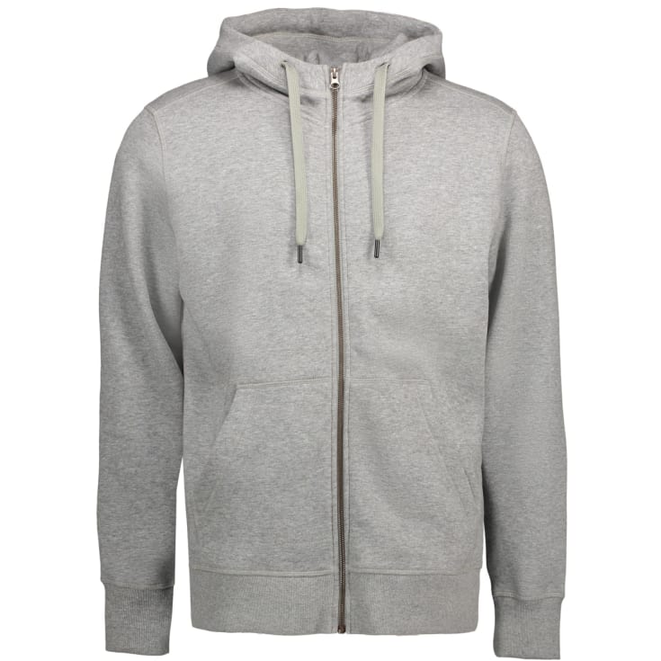 ID Core hettegenser med glidelås, gråmelert, str. 2XL