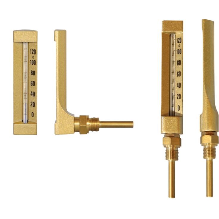 Maskintermometer vinkelløbende 1/2" x 65 mm 120°