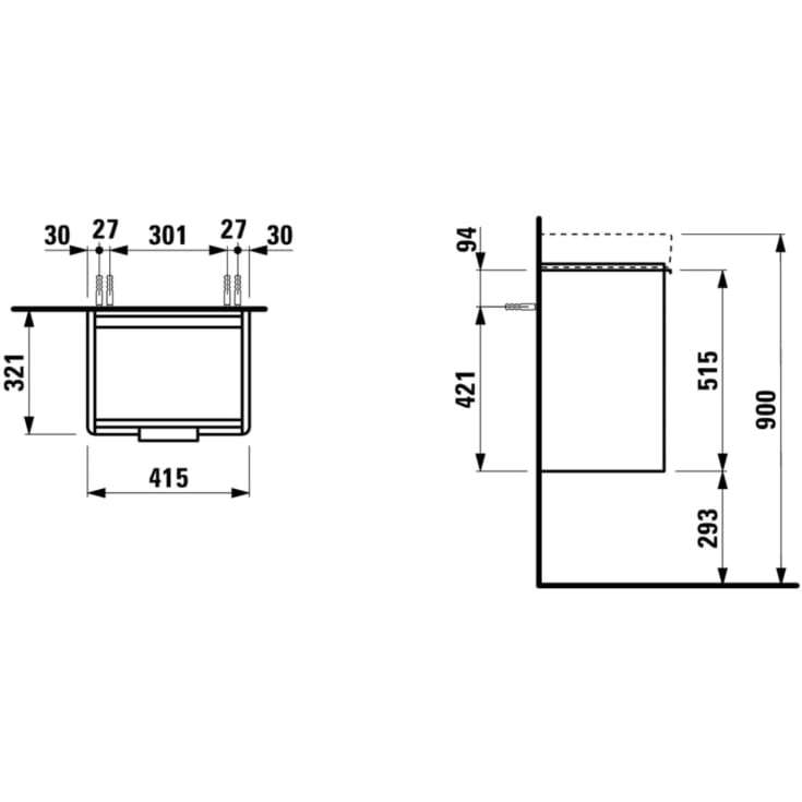 Laufen Base underskab, 41,5x32,1 cm, mat hvid