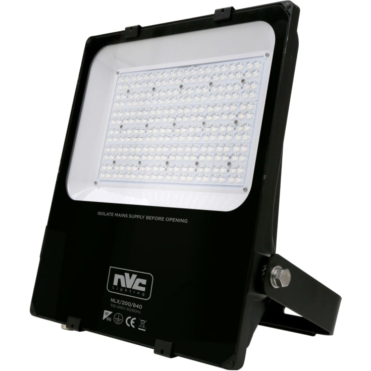 Flomlys Lynx LED 200W 740 - 26640 lumen, enkel, klasse I, svart, IP66