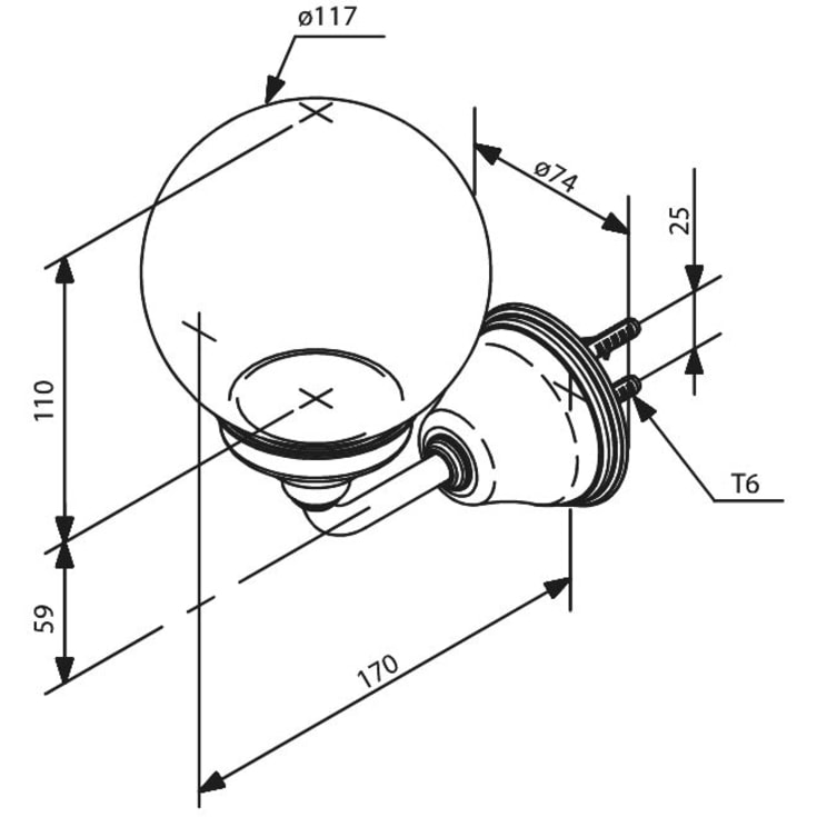 Damixa Tradition væglampe krom