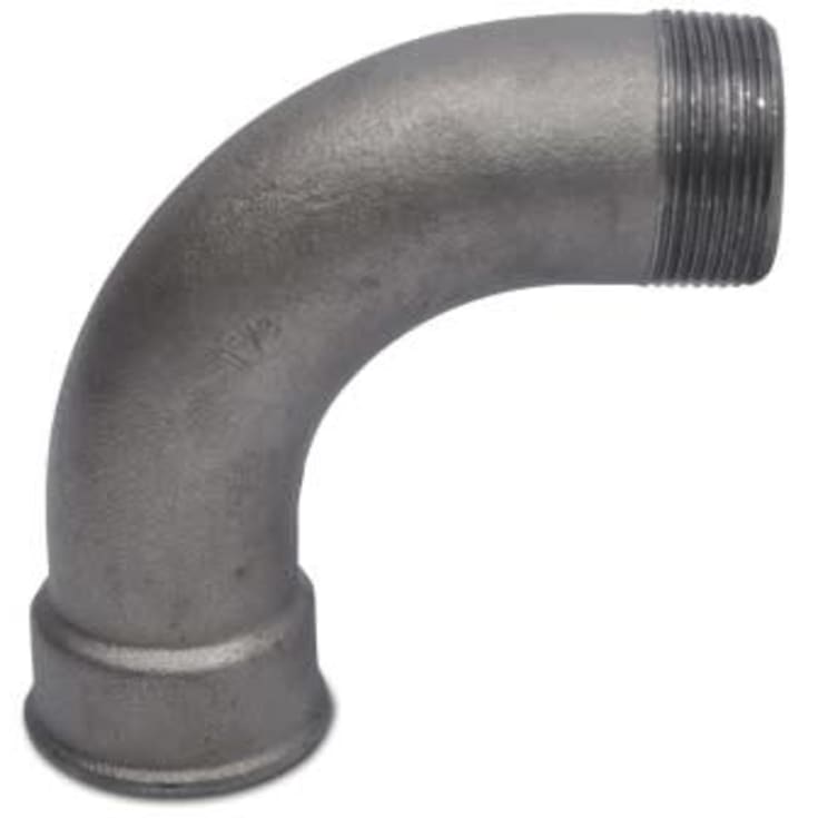 Sort bøjning, muffe/nippel 3/8" - lang