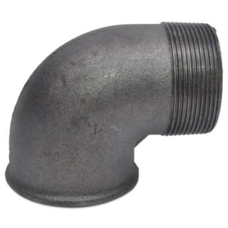 Sort vinkel, muffe/nippel 3" - 90°