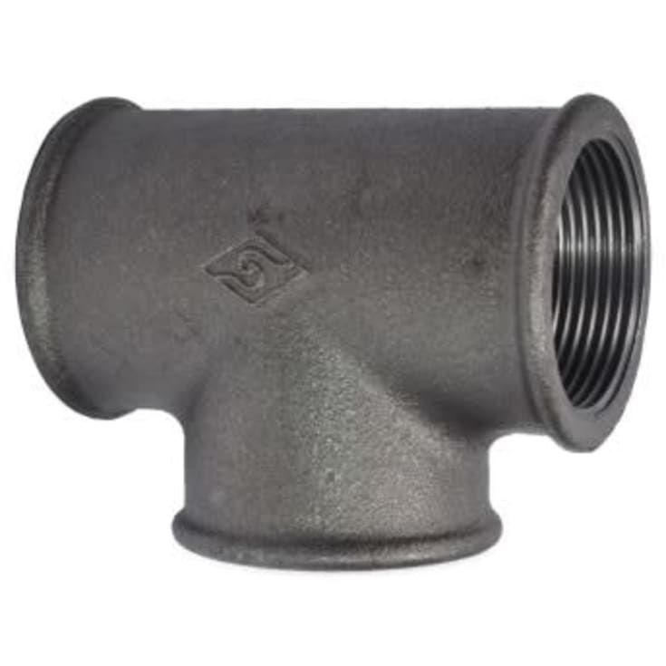 Sort T-rør 3/4"